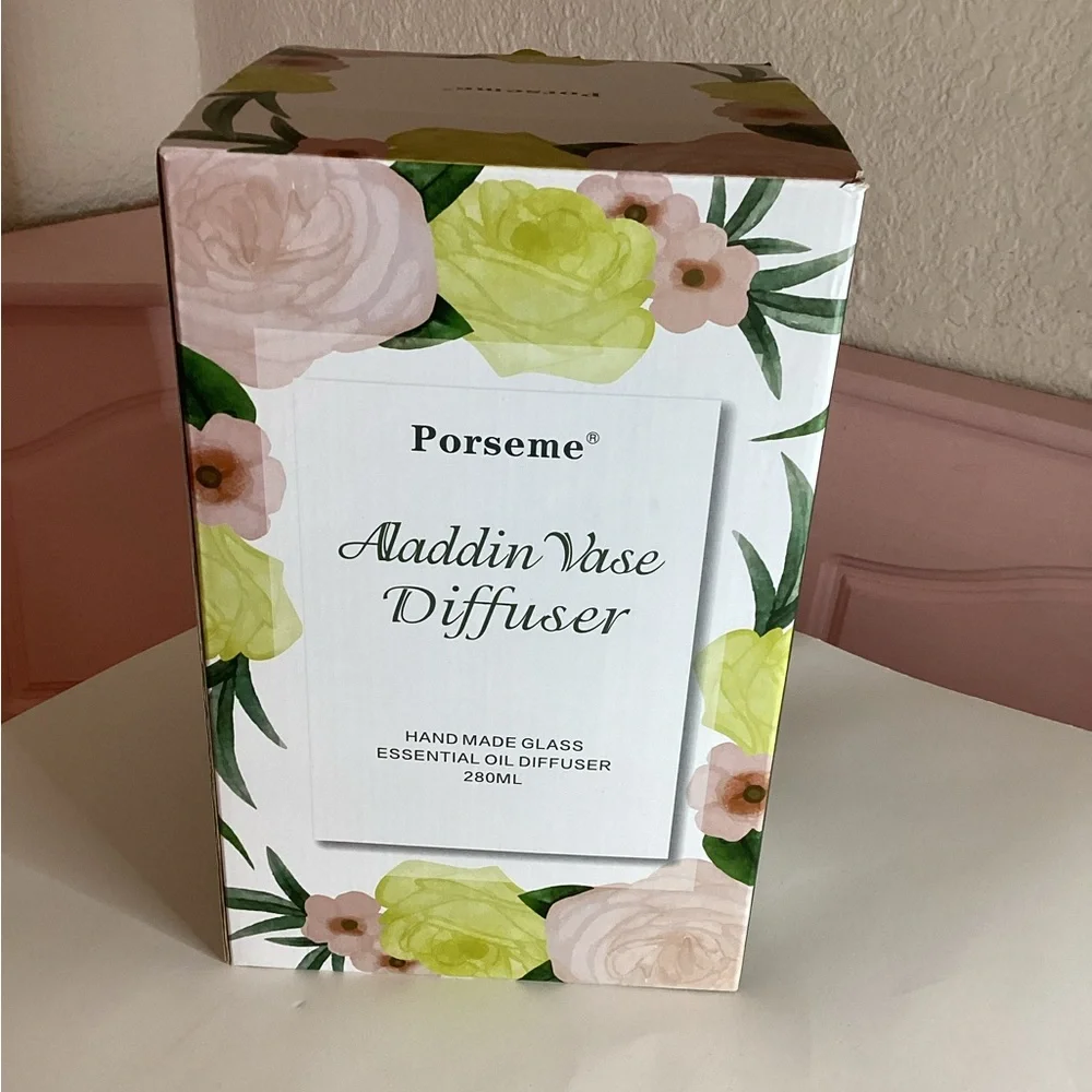 Porseme Aladdin Vase Diffuse Handmade Glass Essential Oil Diffuser Black280ml